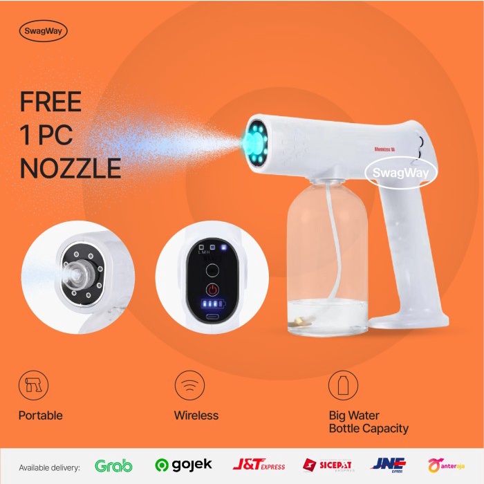 Alat fogging mobil atomizer III WIRELESS UV GUN sprayer disinfektan