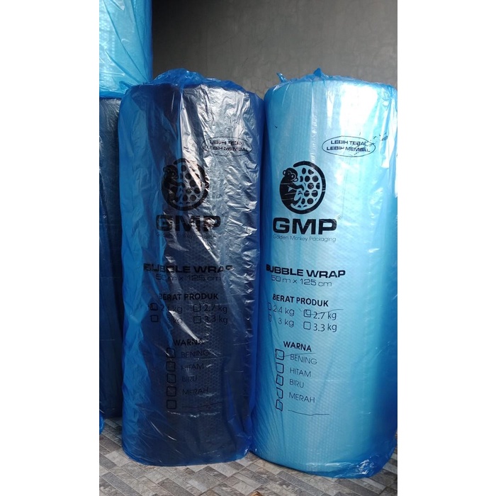 

Wraping Gmp Buble Wrap Hitam/ Bening 50 Meter X 125 Cm