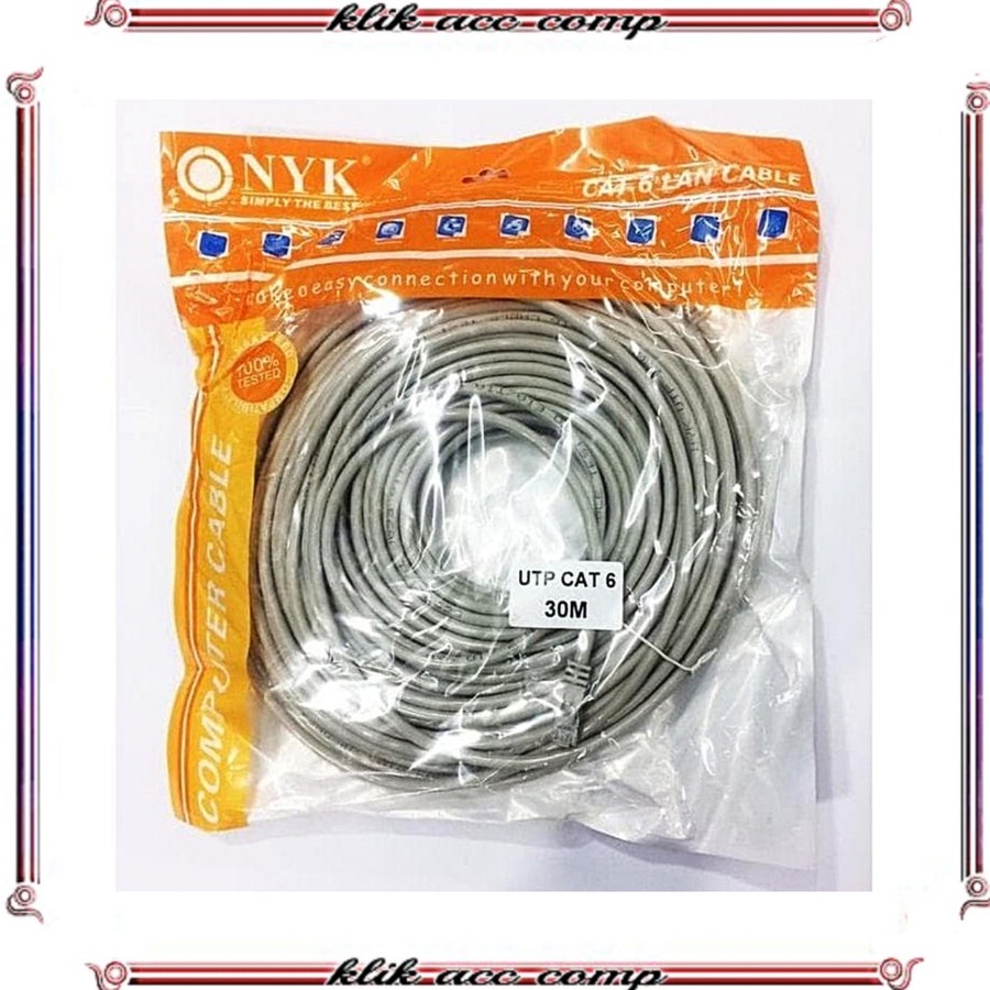 Kabel LAN 30m CAT 6 NYK / Internet Jaringan Cat6 UTP 30M