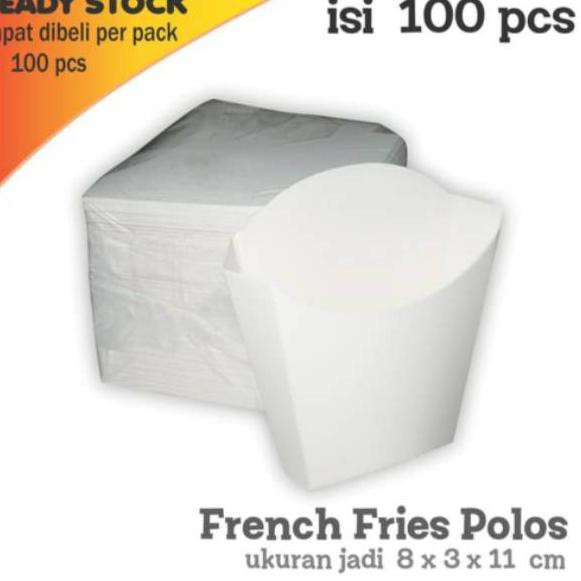

R14R Tempat / Dus Kentang Goreng / Dus French Fries POLOS (100 pcs ) Terlaris