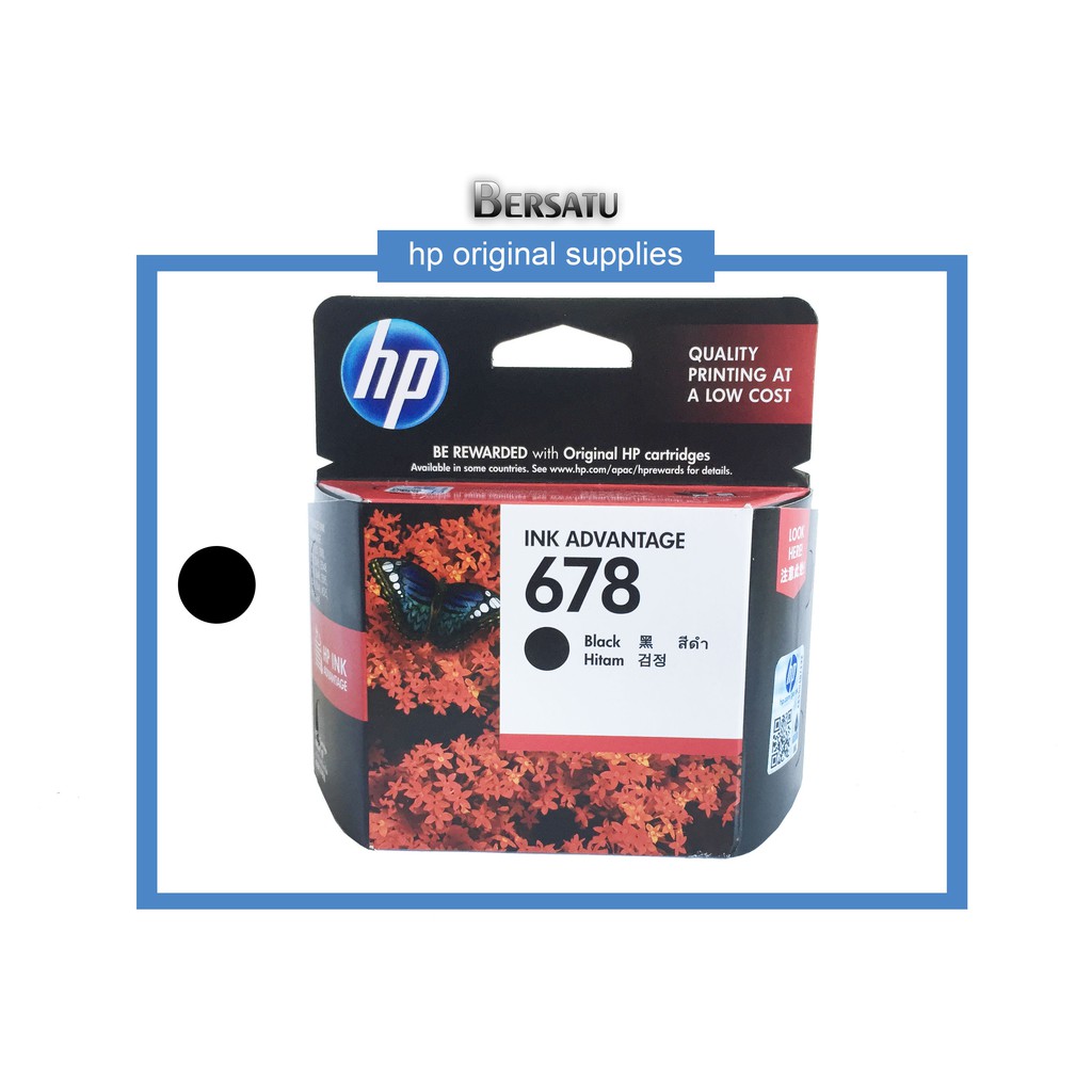 Tinta HP 678 Black Bk Hitam ∬ Original Cartridge CZ107AA Baru ♕ L0 SM Q1