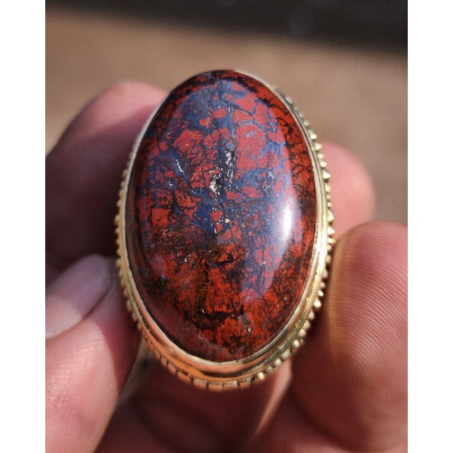 Cincin Batu Akik BADAR BESI MERAH KEBUMEN Asli batuan alam bukn sintetis bukan yaman pirus garut bac