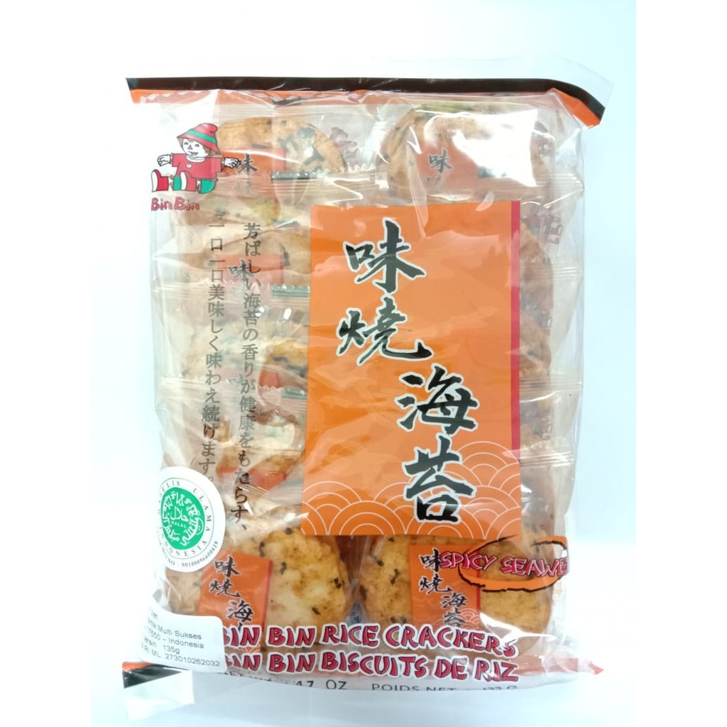 

BIN BIN RICE CRACKERS SPICY SEAWEED 135GR