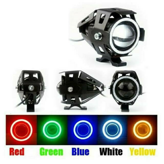 Cuci Gudang Lampu Tembak Sorot LED Cree U7 Projector Projie Motor RING BIRU