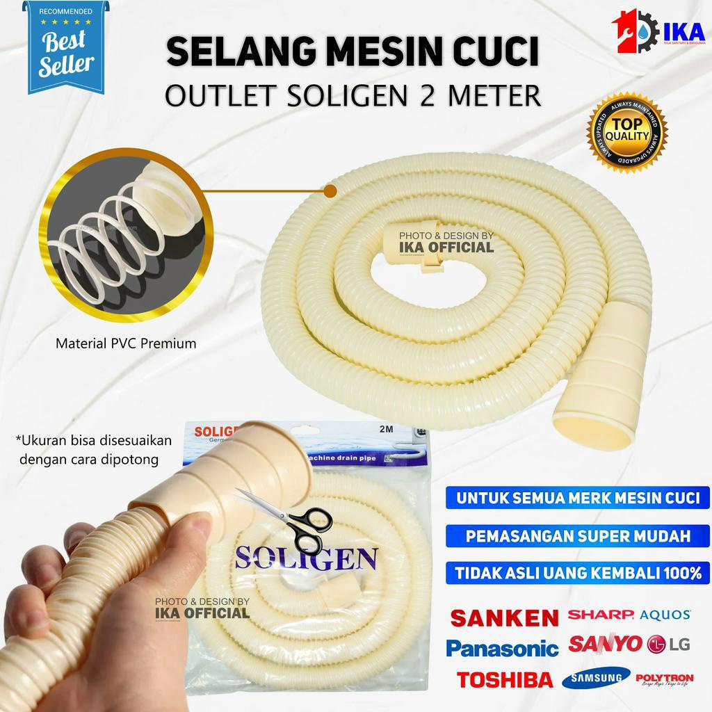 selang saluran pembuangan air mesin cuci 2 meter outlet soligen 100%