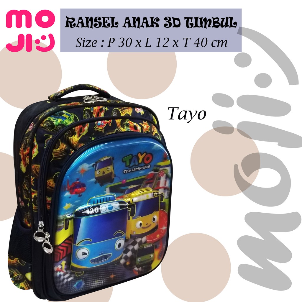 Tas Ransel Anak - Ransel Sekolah Emboss 3D Import