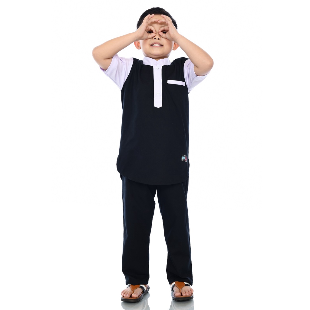 Baju Muslim Koko Setelan Anak Laki Laki Warna Hitam | Yasta Fashion