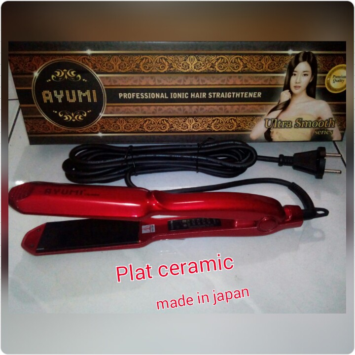 Ayumi Catok Merah Ionic Hair Straighthener Plat Ceramic