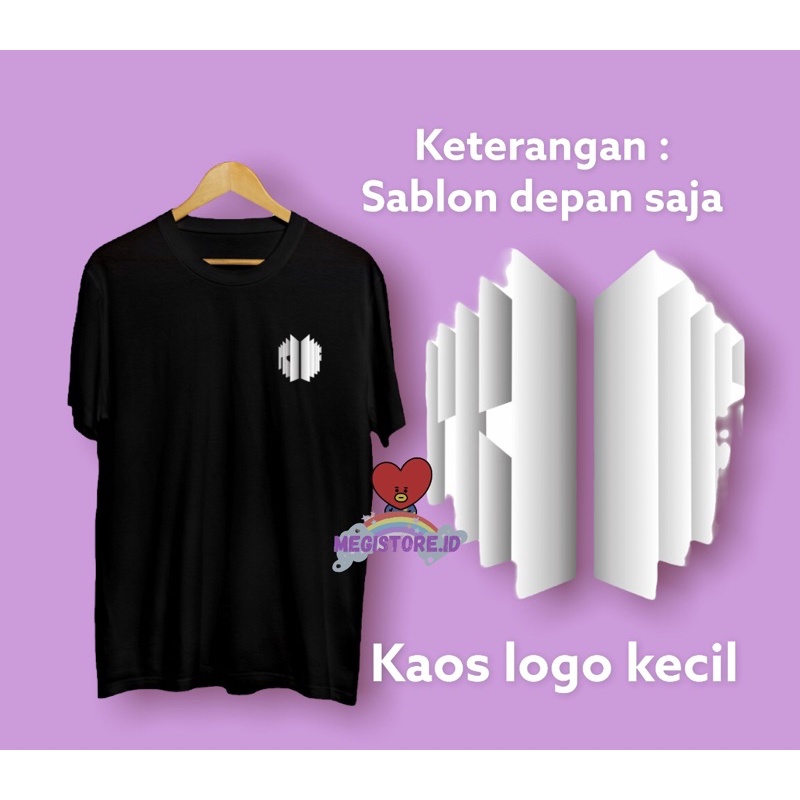 KAOS SABLON DEPAN BTS PROOF LOGO BESAR DAN LOGO KECIL PROOF MURAH