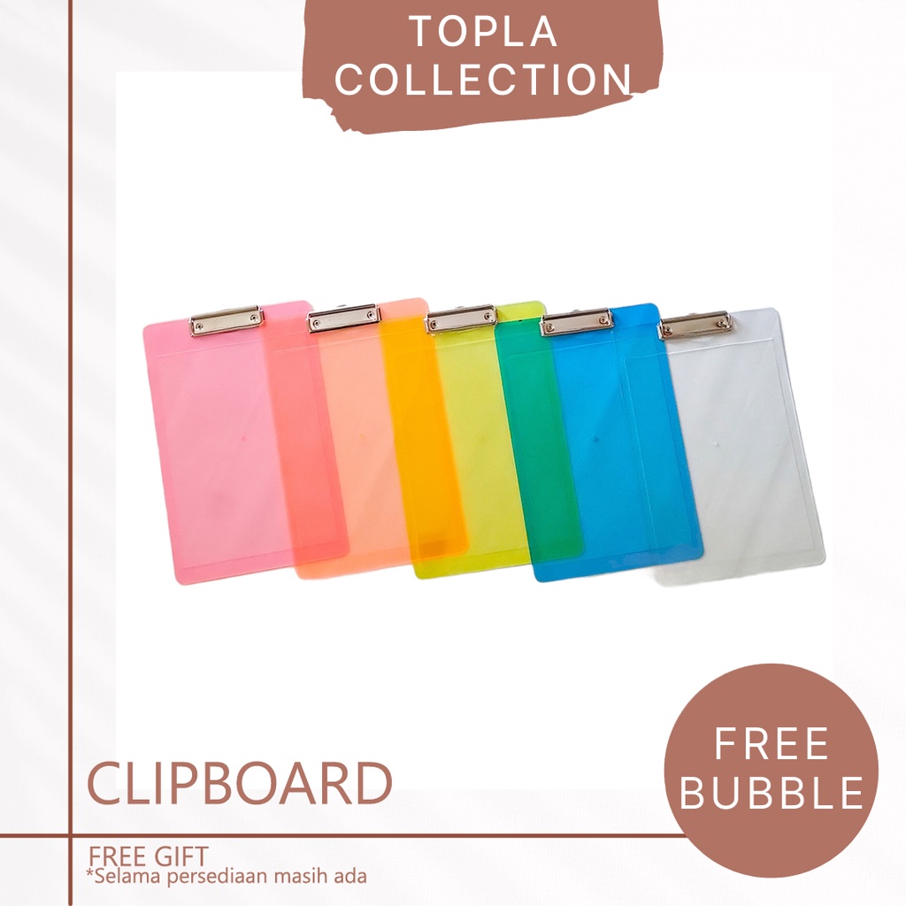

TOPLA Clipboard Papan Klip Papan Jalan untuk ujian Transparan Sekolah Kantor 709