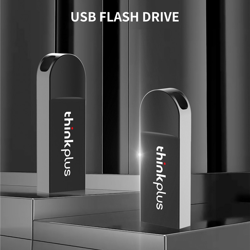 (Huluboy) Lenovo Thinkplus Flashdisk USB 2.0 8 / 16 / 32 / 64G Portable Plug &amp; Play Bahan Logam