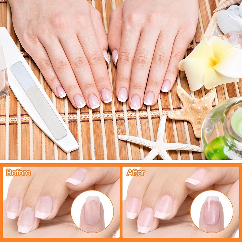 Kikir Kuku Pengkilap Kaca Asahan Kuku Nail File FREE BOX kaca transparan