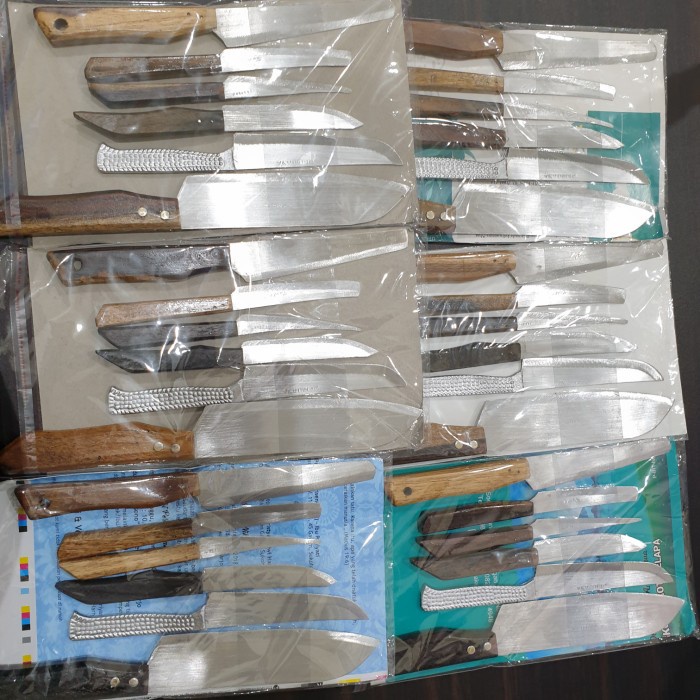 Pisau Set Stainless Gagang Kayu 6pc Murah Tajam Pisau Buah Dapur PST02