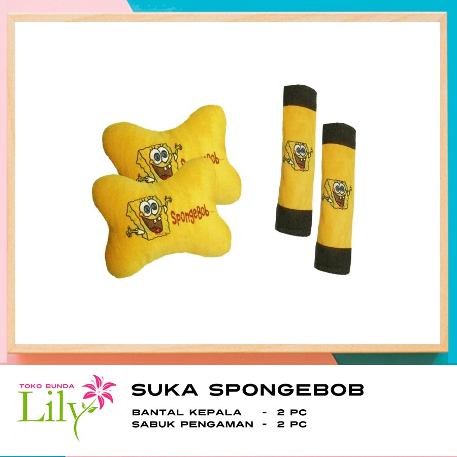 Suka Spongebob Aksesoris Bantal Mobil Spongebob 2 in 1