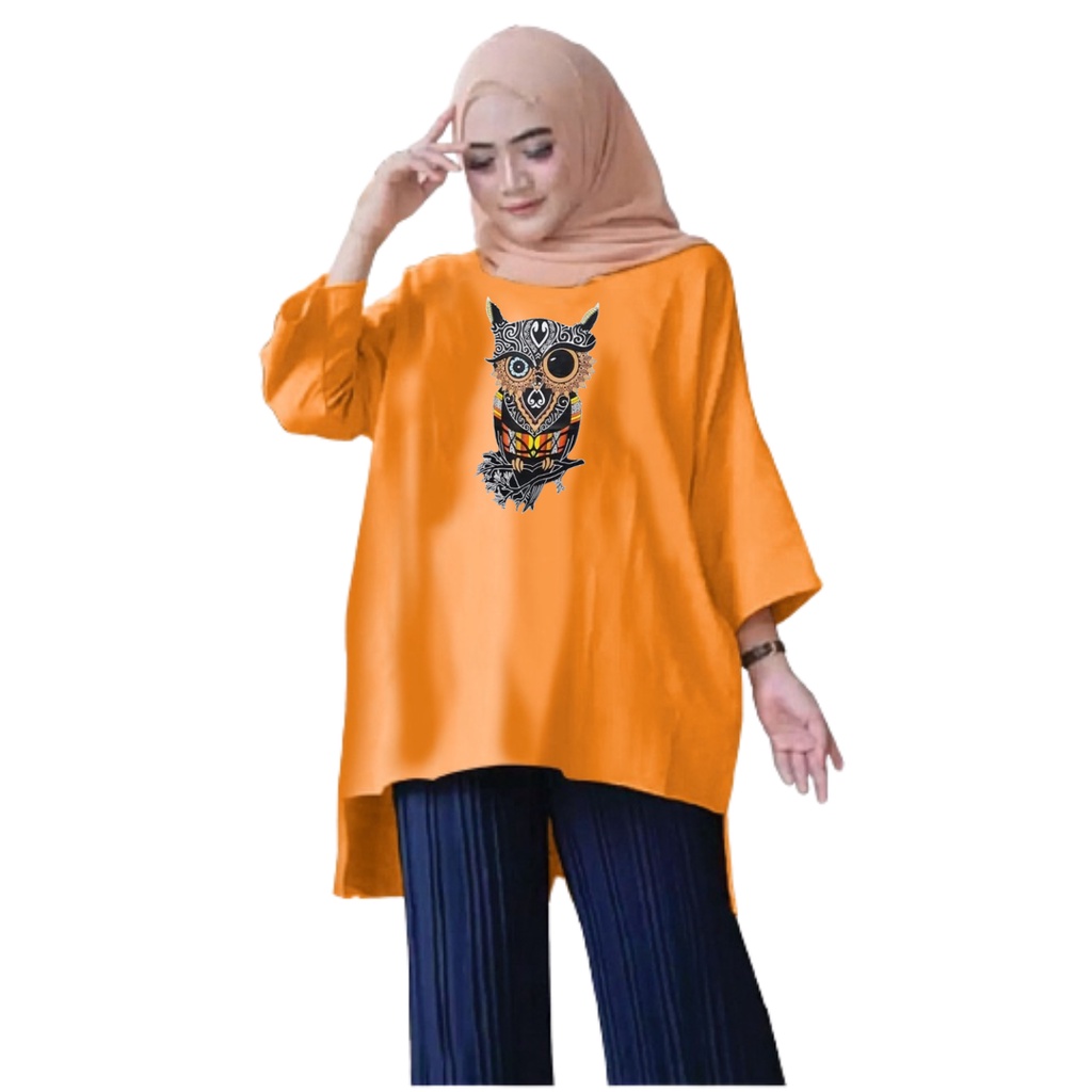 Tunik Jumbo OWL Burung Hantu 03 / Atasan Wanita XL,XXL