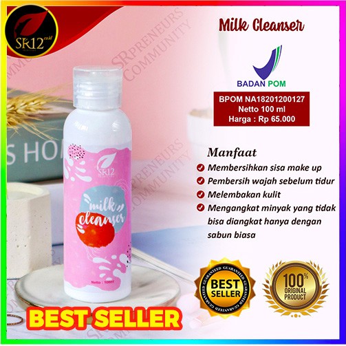 MILK CLEANSER SR12 SUSU PEMBERSIH WAJAH ALAMI CLEANSER SUSU BPOM