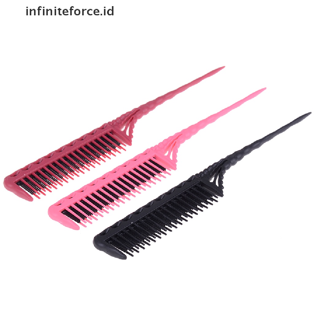 1pc Sisir Rambut 3 Baris Ekor Tikus Untuk Styling