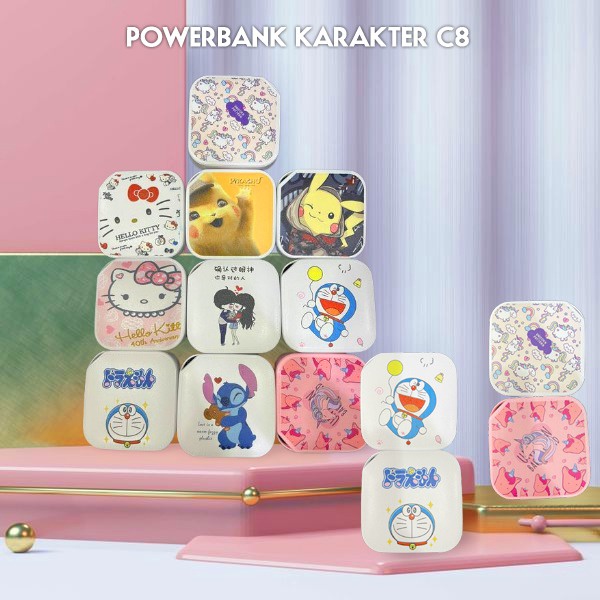 Powerbank Mini Karakter 8000mAh / Powerbank Portable Karakter / cute caracter