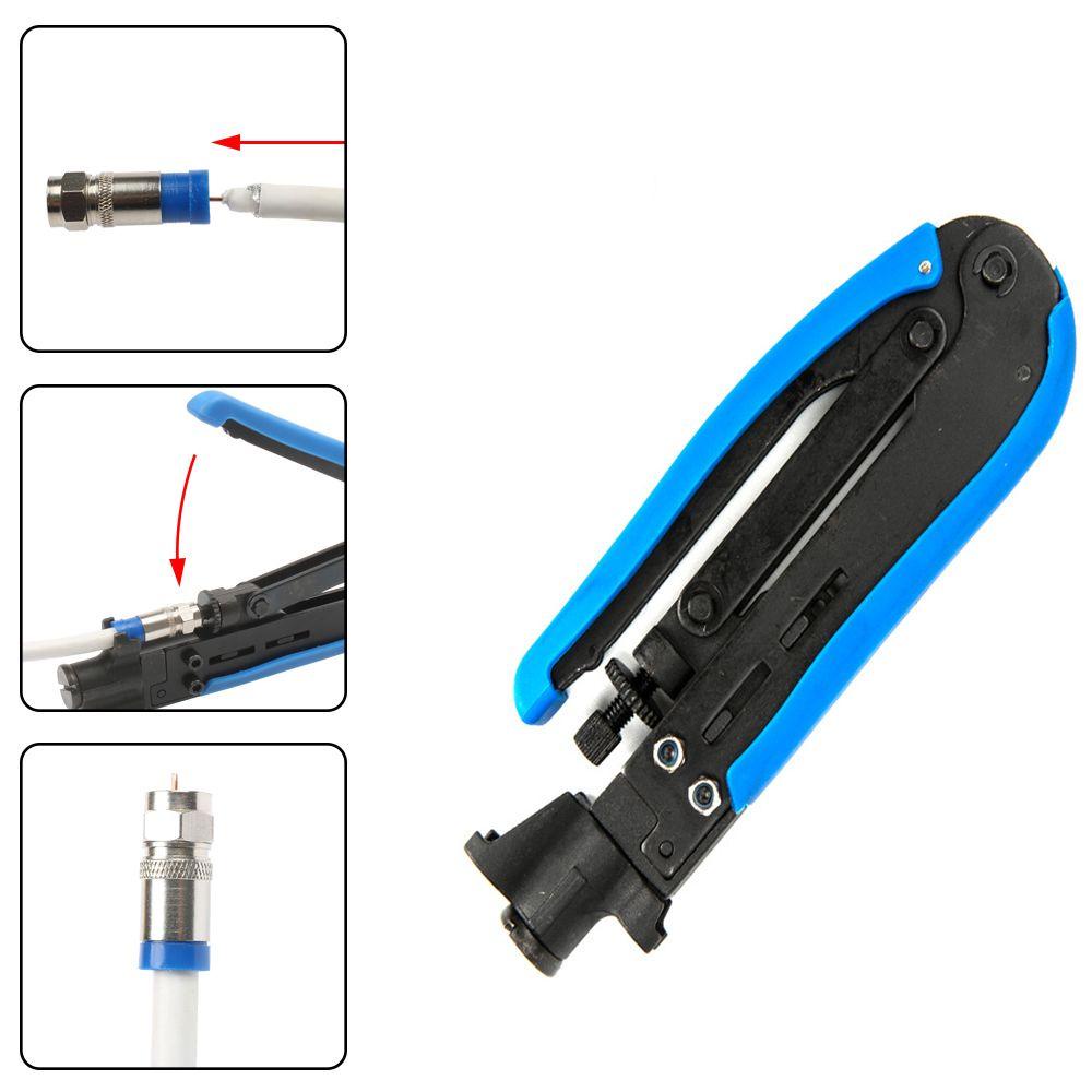 Populer Coaxial Cable Stripper Adjustable Repair Tool High Quality Compression Crimping Tool Coax Wire Cable Stripper Untuk RG59/RG6/RG11