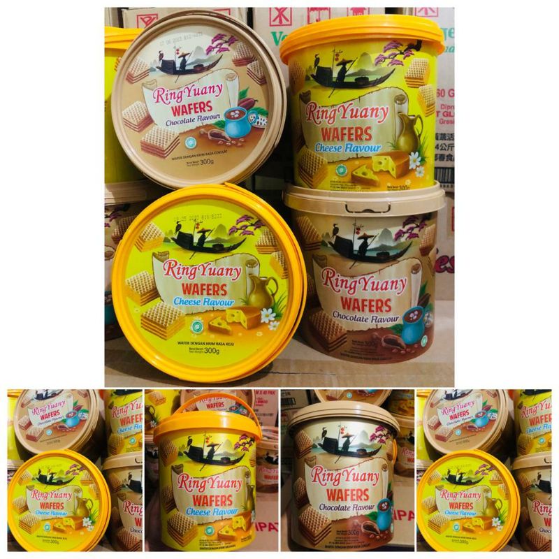 

Kue Kaleng Wafer Murah - Ring Yuany Wafer Coklat Keju - Biskitop