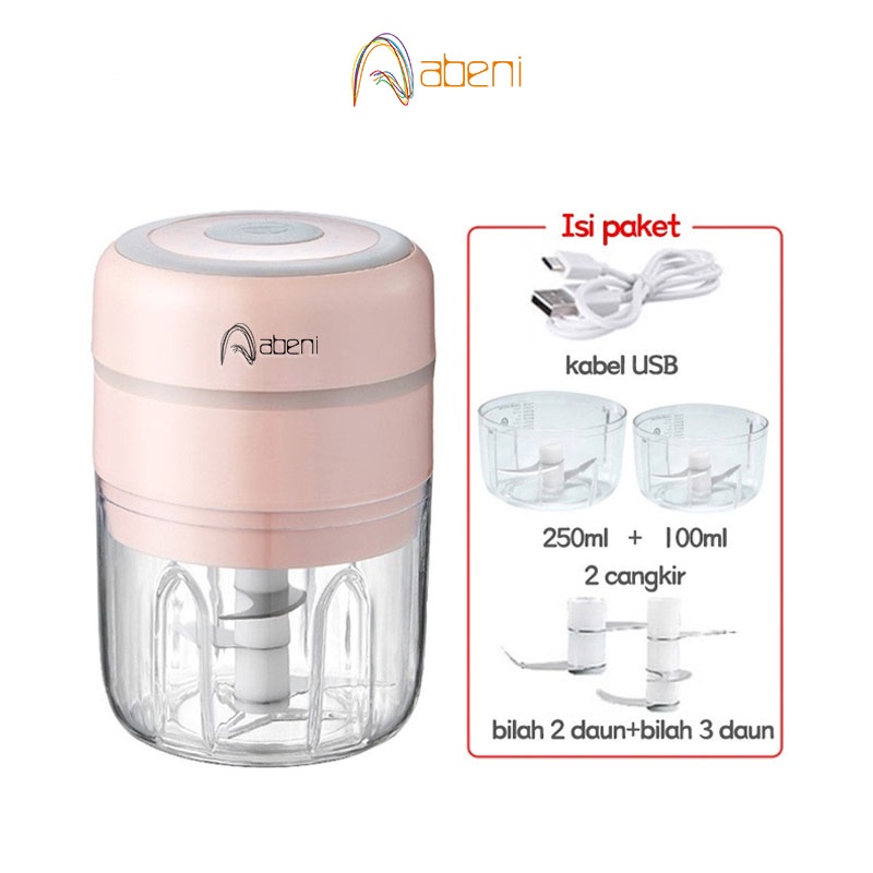 Abeni Blender Bumbu Mini Portable Praktis Multifungsi Blender Daging Bawang Cabe Bawang Putih USB Charging