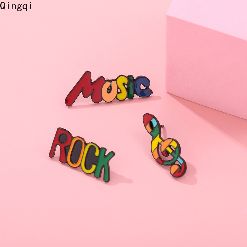 Bros Pin Enamel Bentuk Not Musik Rock Warna Pelangi Untuk Anak