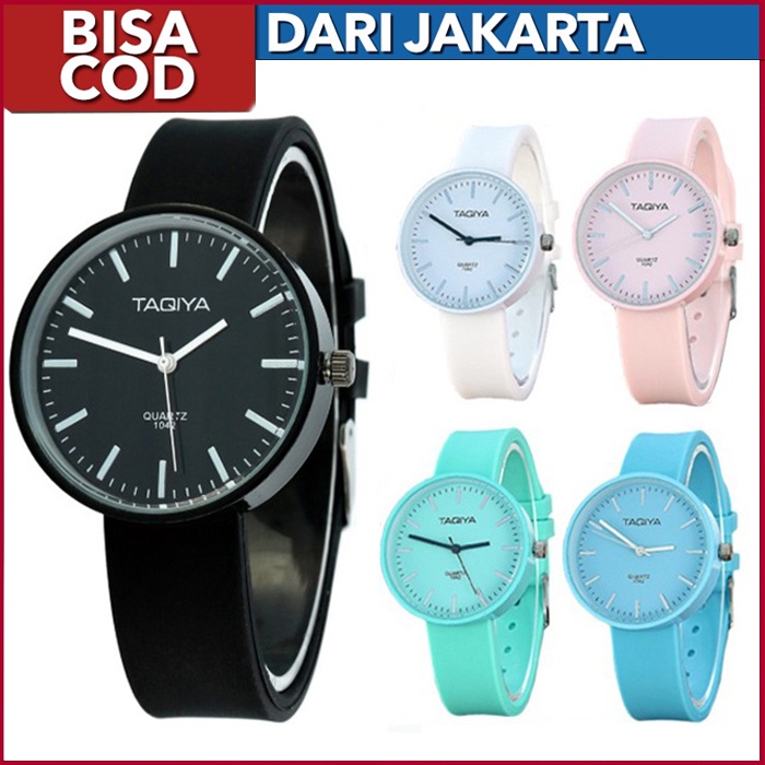 Bisa COD ★ Taqiya Jam Tangan Wanita Korea Fashion Men Women Jelly Murah Analog Watch191