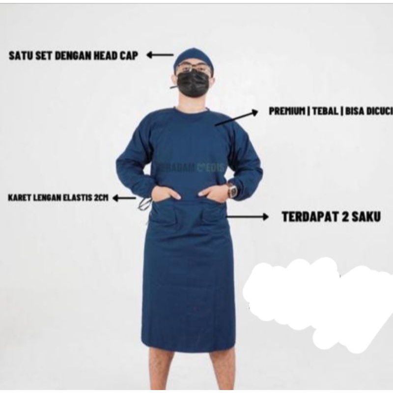 APD MEDIS | SURGICAL GOWN | BAJU OK | AMERICAN DRIILL GRADE A UKURAN SAMPAI JUMBO