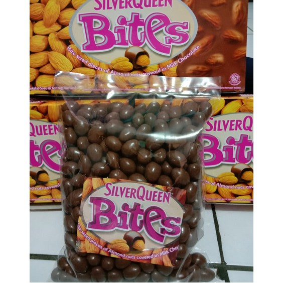 

Silverqueen Bites isi kacang Mede dan kacang Almond Kemasan 1kg