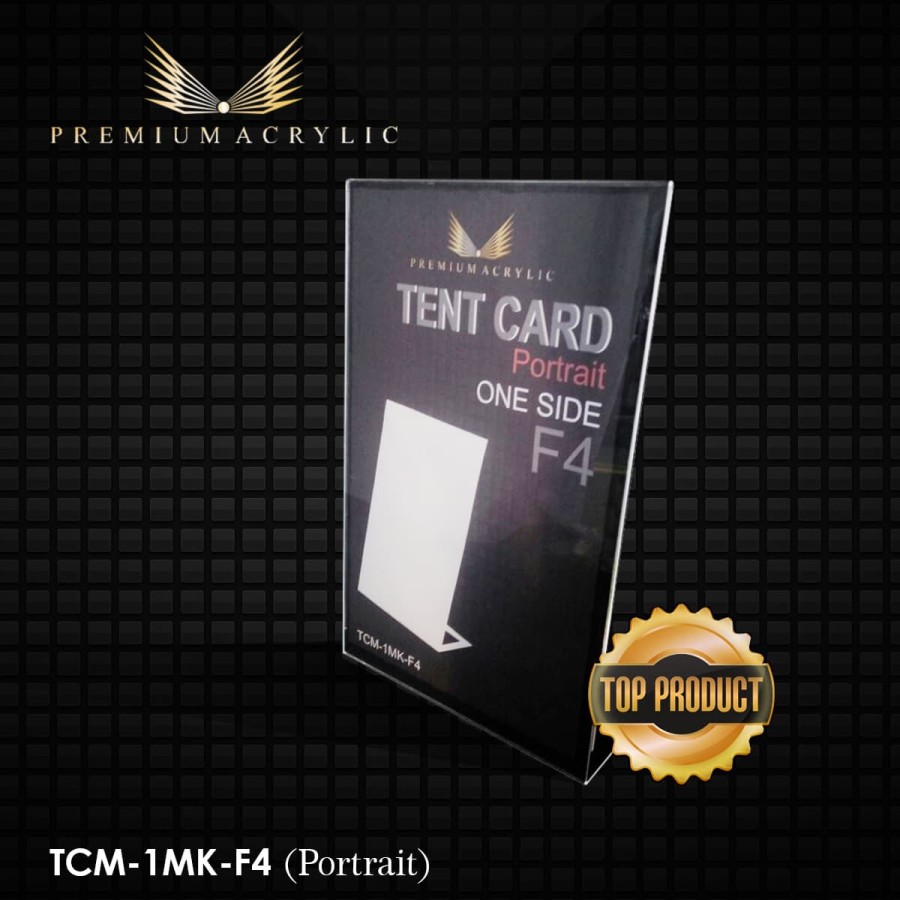 

Tent Card Acrylic Akrilik Miring Portrait 1 Muka Uk F4 PREMIUM TERLARIS