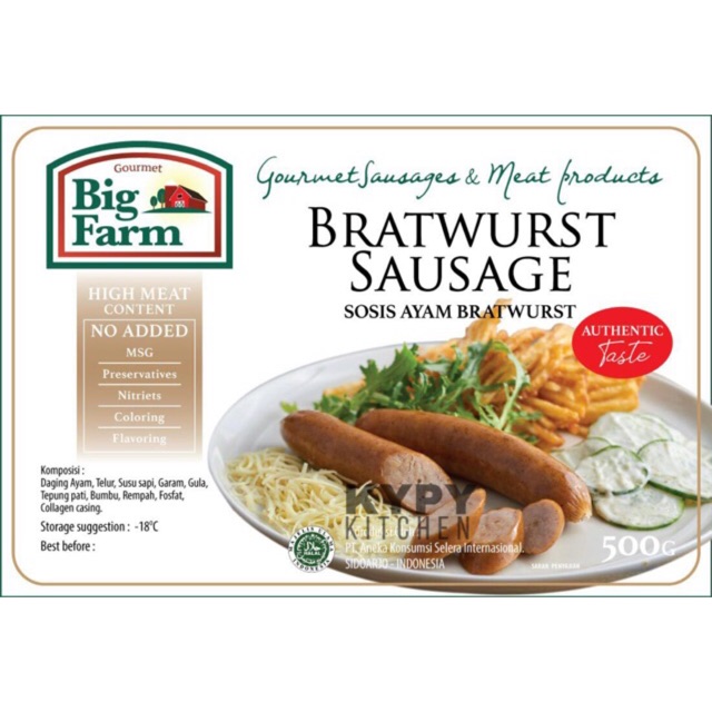 

BigFarm sosis ayam Bratwurst sausage 500gr