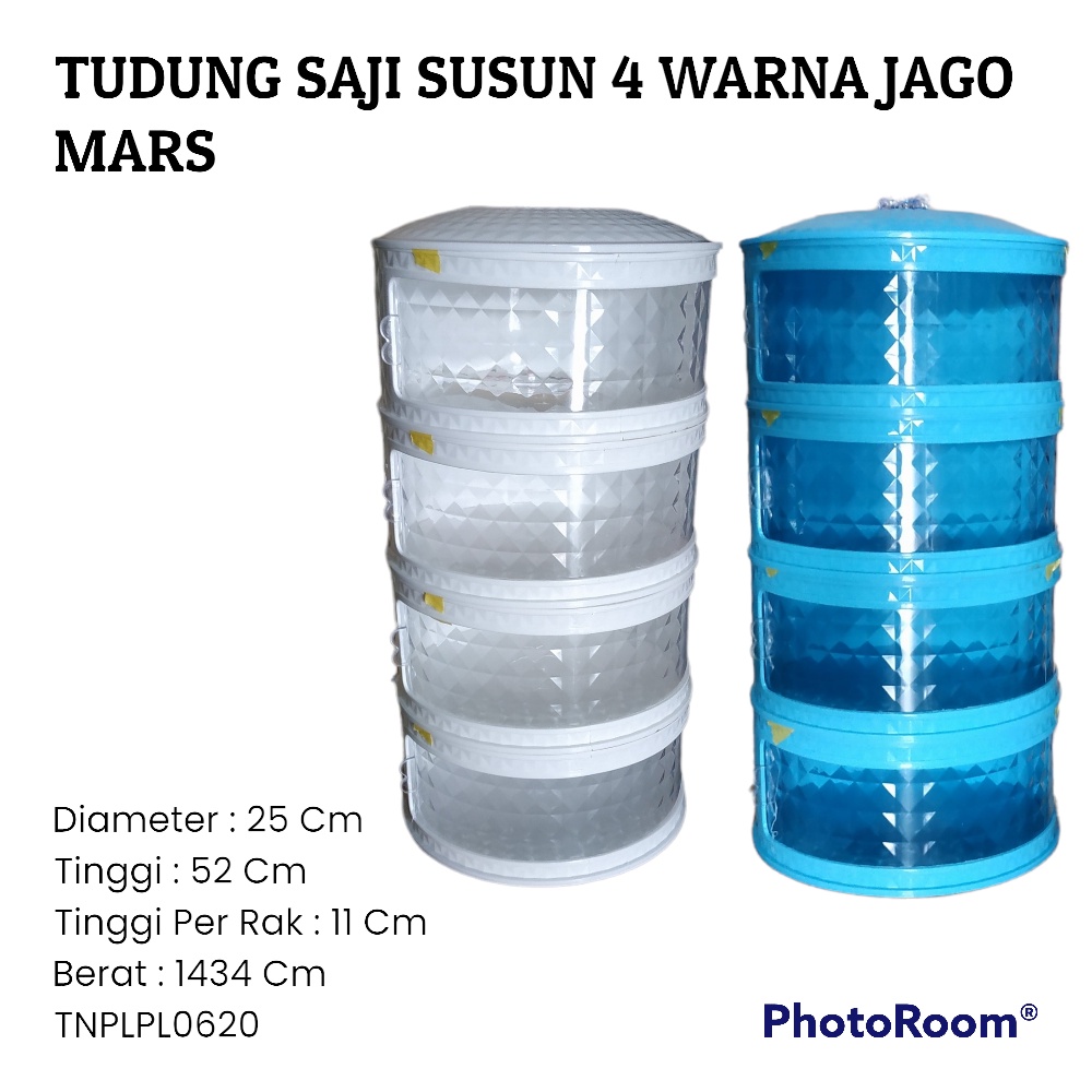 TUDUNG SAJI SUSUN 4 WARNA MARS JAGO CLIO PLASTIC (PACKING BUBBLE) TNPLPL0620
