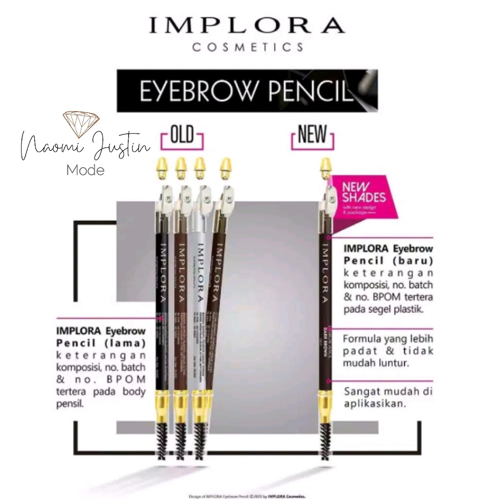 C Implora (✔️BPOM) Pensil Alis 2.5 gram ( soft eyebrow pencil ) 2in1