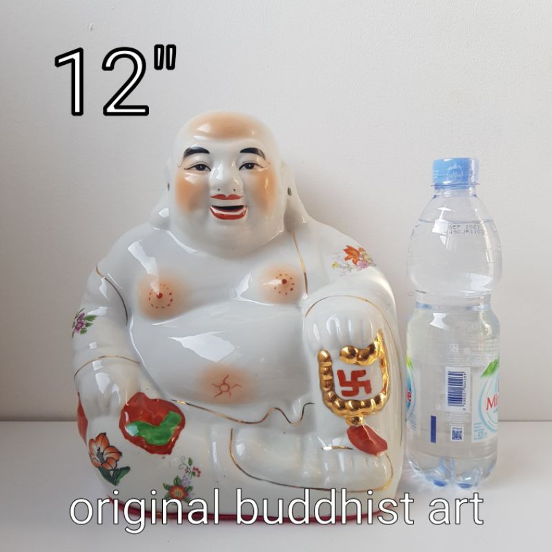 patung milefo julaihut buddha tertawa keramik 12 inch