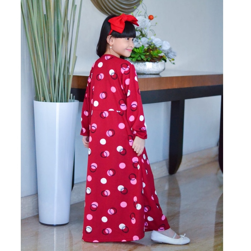 MOMOGI-GAMIS KELLY /GAMIS ANAK PEREMPUAN POLKA LASER CUTTING/Usia 5th-10th