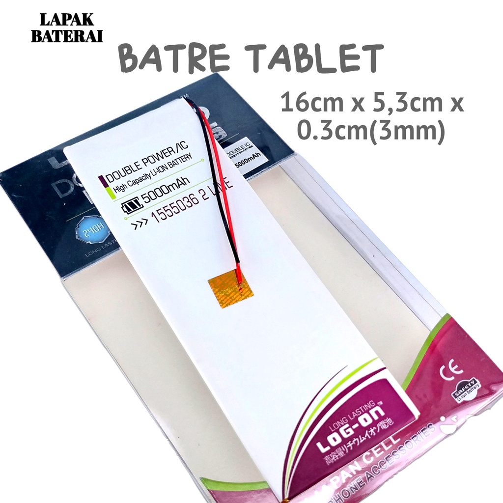 LOG - ON Baterai TABLET Universal 3,7V 1555036 - batre TAB uni battery ORIGINAL