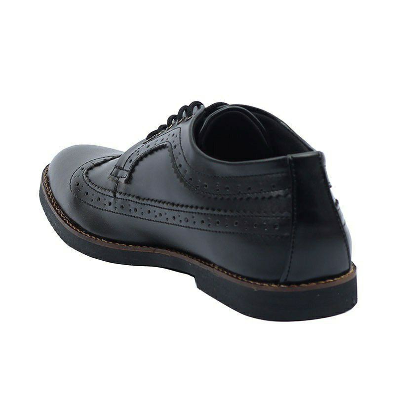 Longwing Black - Sepatu Pantofel Pria Kulit Formal Kantor Kasual Kerja Kuliah Oxford - Pantopel