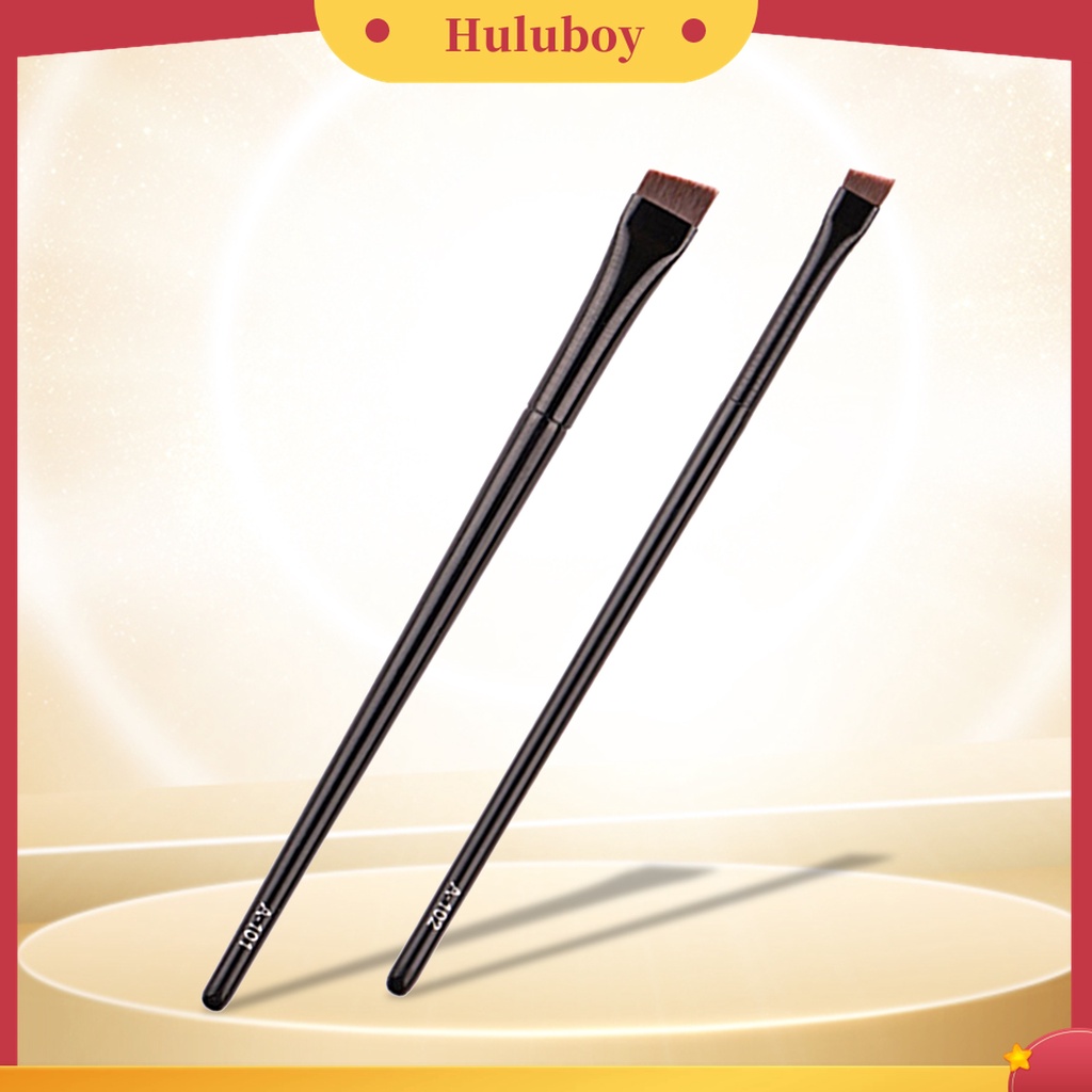Huluboy Huluboy♡ 2 Pcs Brush Makeup Bahan Nilon Untuk Alis Dan Eyeliner