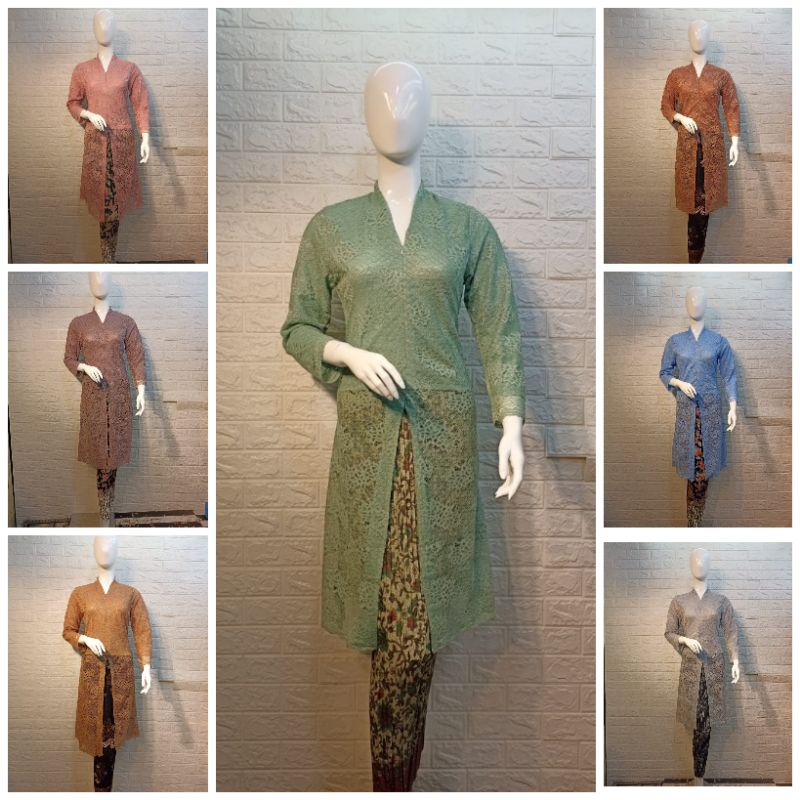 set kebaya modern ajc Kartini / kebaya busui / kebaya resleting depan / kebaya pesta / kebaya tunik 