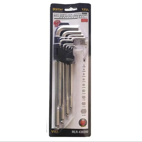 MOLLAR KUNCI L SET 9 PCS PANJANG BALLPOINT BALL POINT LONG MLR-430200