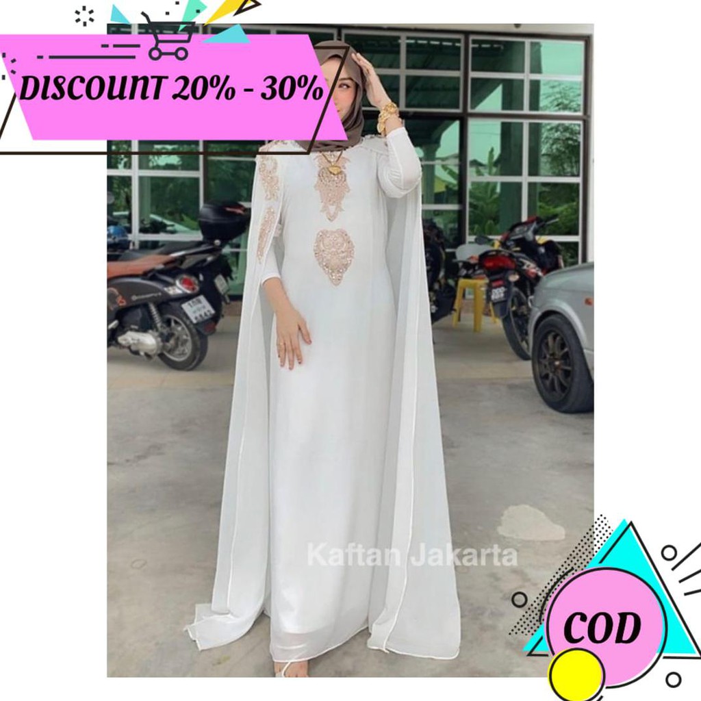 (BAYAR DITEMPAT) KAFTAN WANITA MODEL ISHITA CAPE BY KAFTAN JAKARTA AA1197