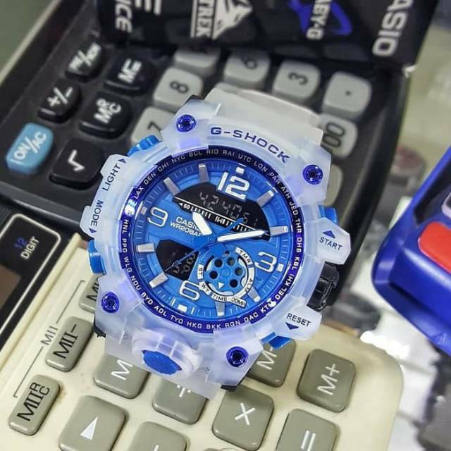 Jam Tangan Gshock GWG1000 Water Resist Renang - Transparan Biru