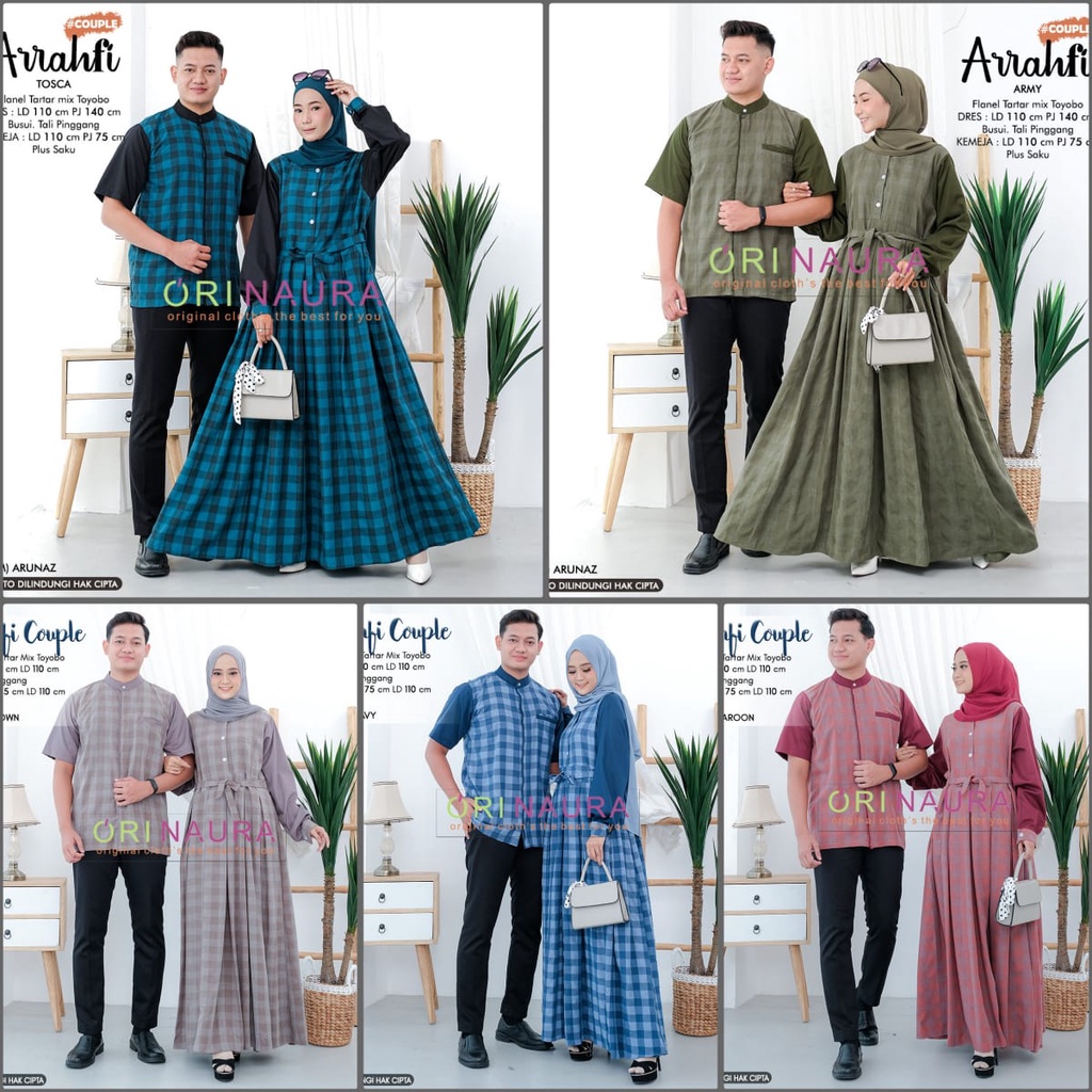 Arrahfi Couple by Ori Naura / Sarimbit Couple / Gamis Couple / Setelan Pasangan