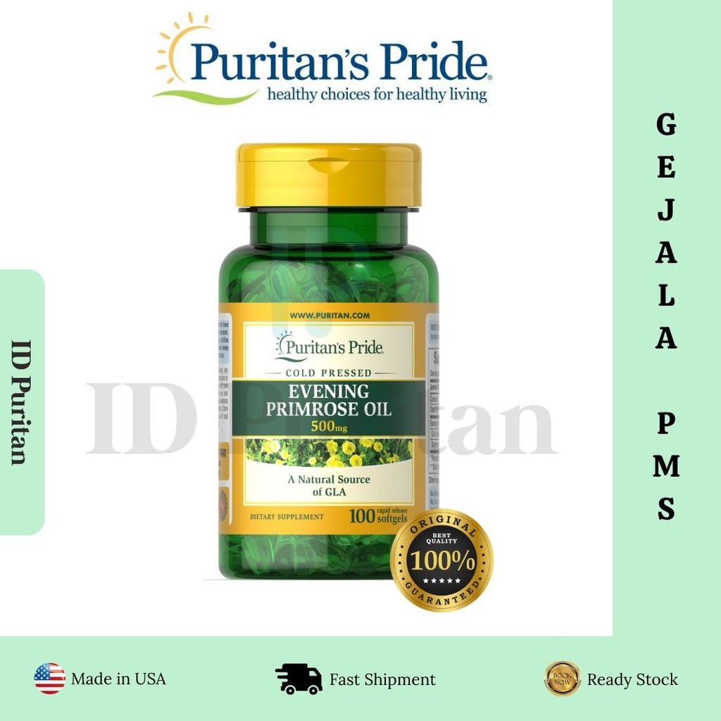 Puritan Pride Evening Primrose Oil Untuk Mengatasi Haid 500mg With Gla Indonesia