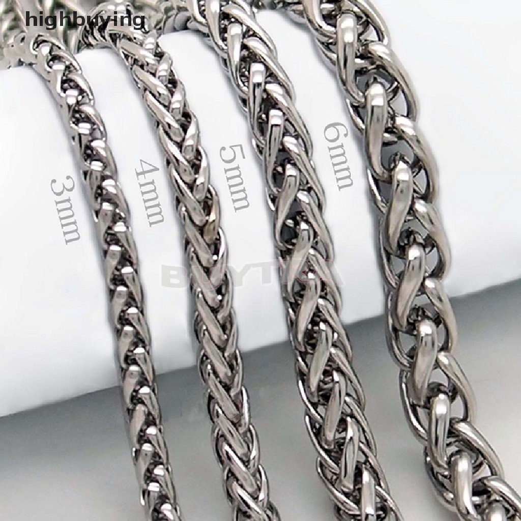 Hbid Kalung Rantai Stainless Steel Silver 3 / 4 / 5 / 6MM Untuk Pria