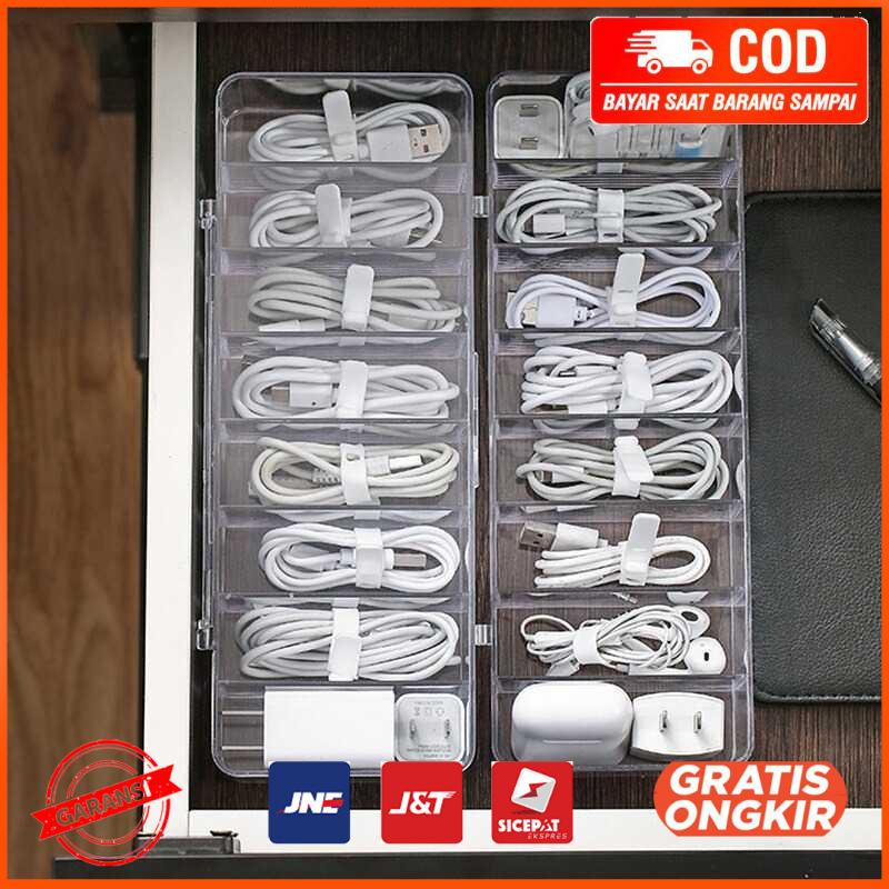 Kotak Kabel Organizer Cable Storage Box 8 Slot