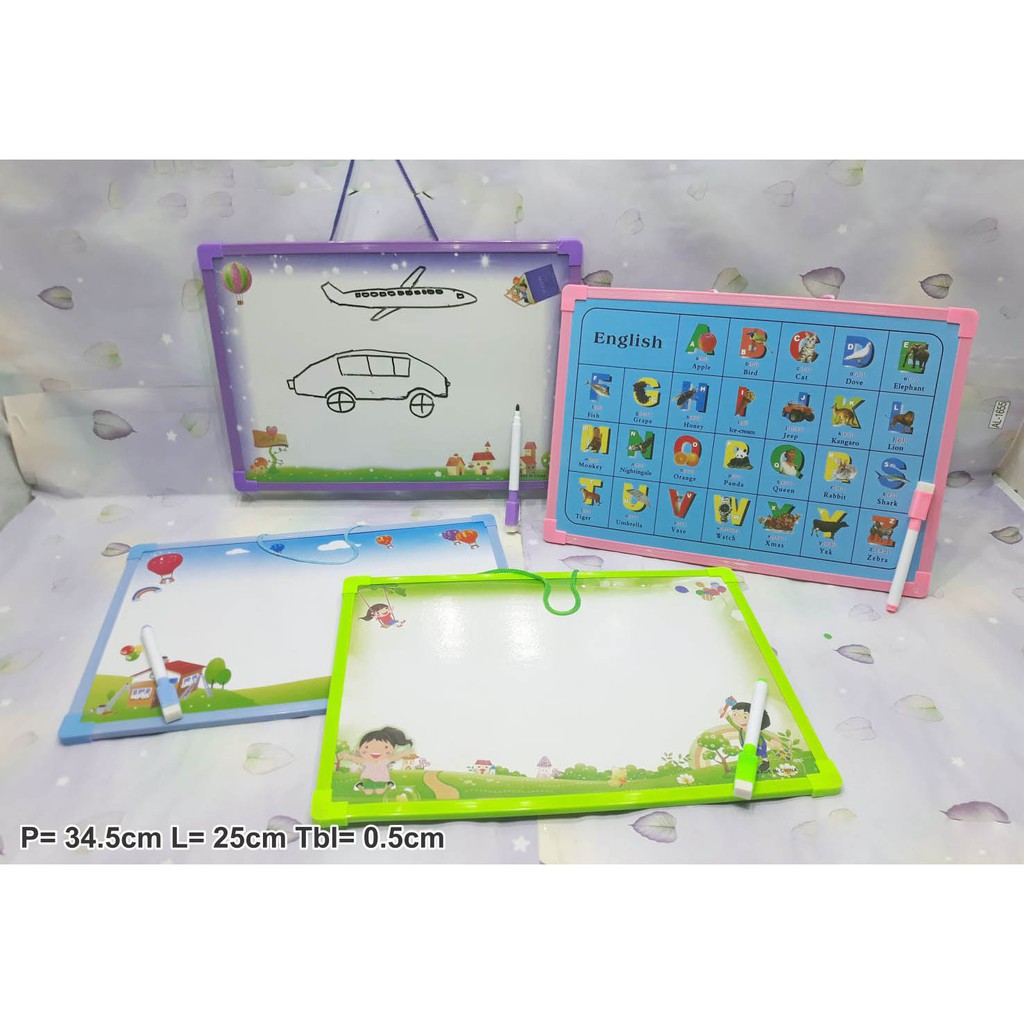 

Papan White Board Whiteboard Anak Karakter Gratis Spidol penghapus