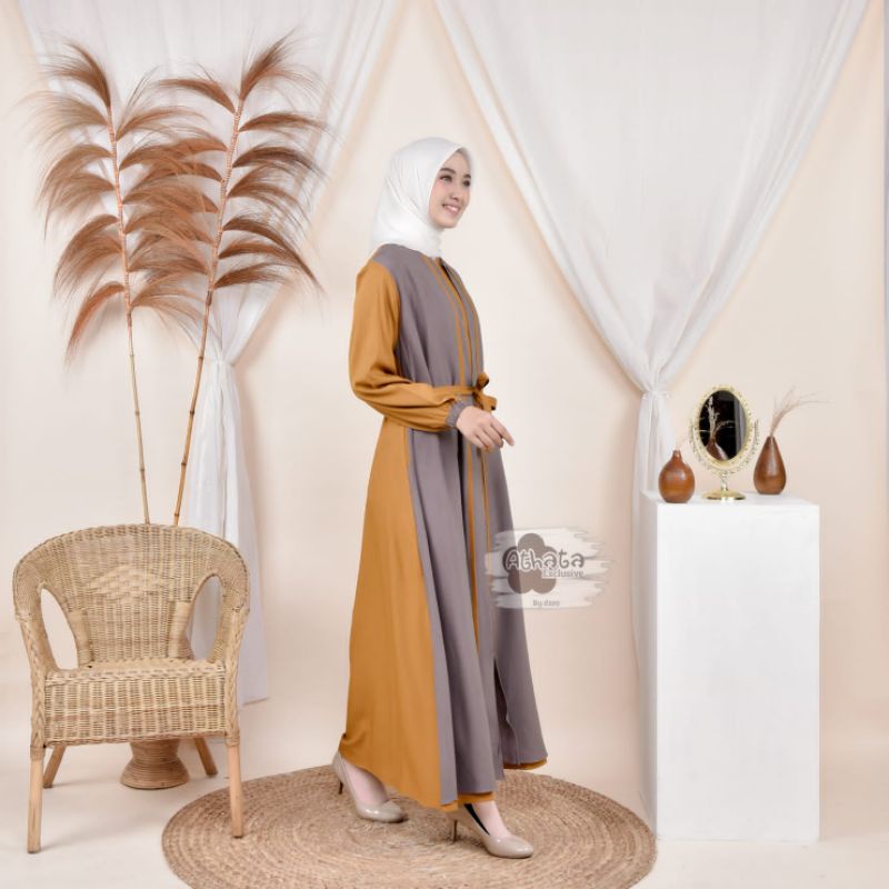 ALEETA DRESS ONLY BY ATHATA EXCLUSIVE ORI / GAMIS BAHAN ITY CREPE PREMIUM / GAMIS ATHATA TERBARU