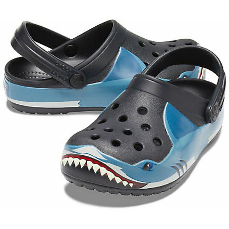 SANDAL ANAK CROCS FUN LAB SHARK OPEN GRIN CLOG for KIDS and JUNIOR