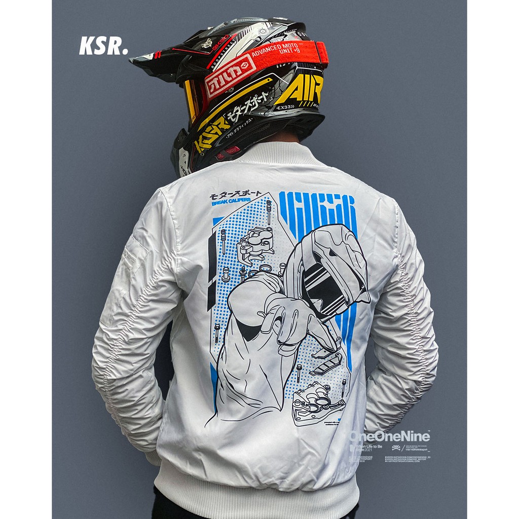 KSR ONEONENINE - BOMBER JACKET BRAKE CALIPER WHITE BLUE